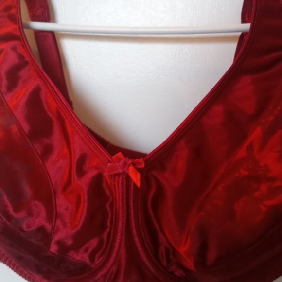 AVENUE BODY Women's 2 tone Cranberry BRA size 46C  UNDERWIRE ADJ hooks n straps - Picture 2 of 8